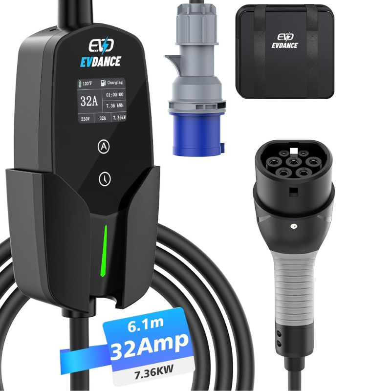 Portable Ev Charger 32A Type 2 Cee Plug - Ładowarka samochodowa EVDANCE 32A typu 2