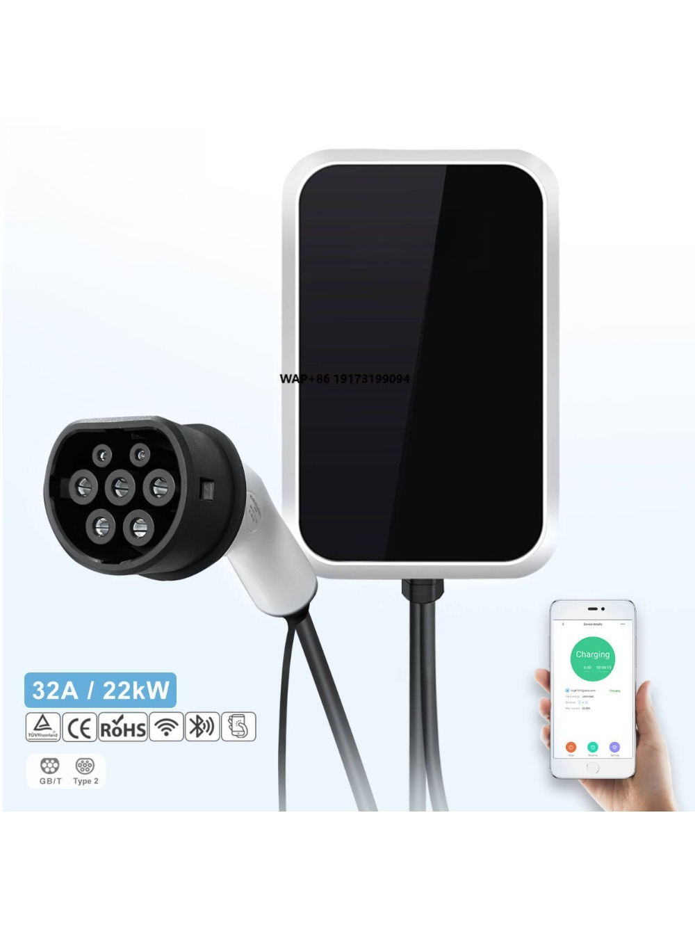 22Kw Wallbox Type 2 Ocpp Rfid - Stacja ładowania EV 22kW AC Smart
