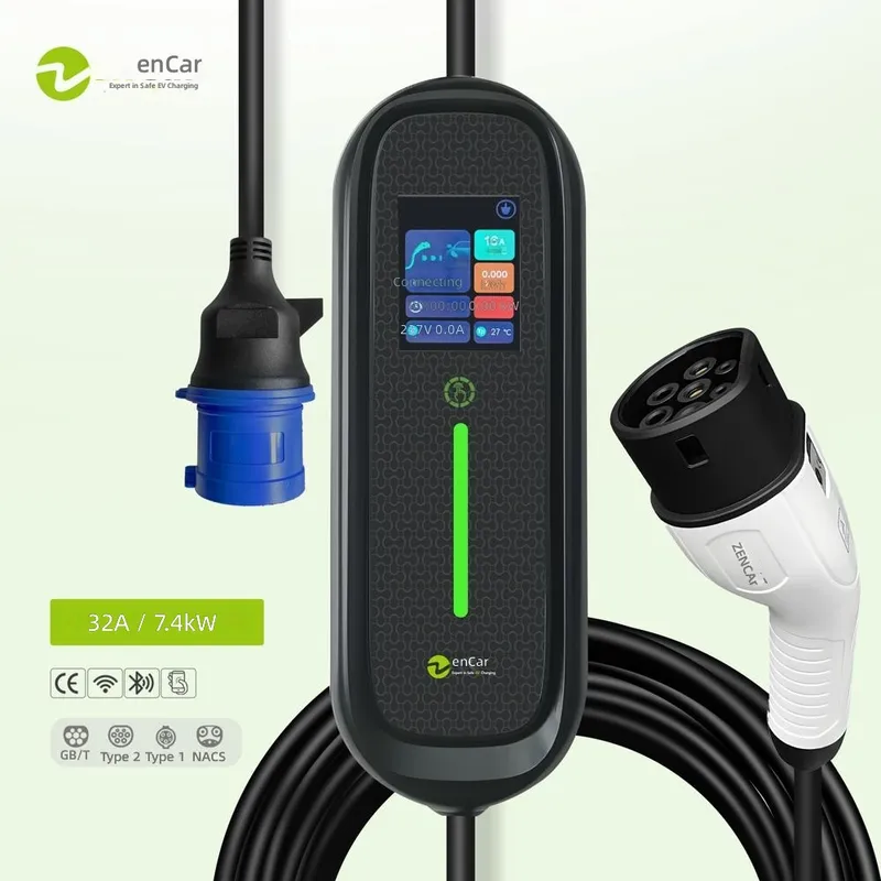 Portable Ev Charger 32A Type 2 Cee Plug - Przenośna ładowarka EV 7kW 32A Typ