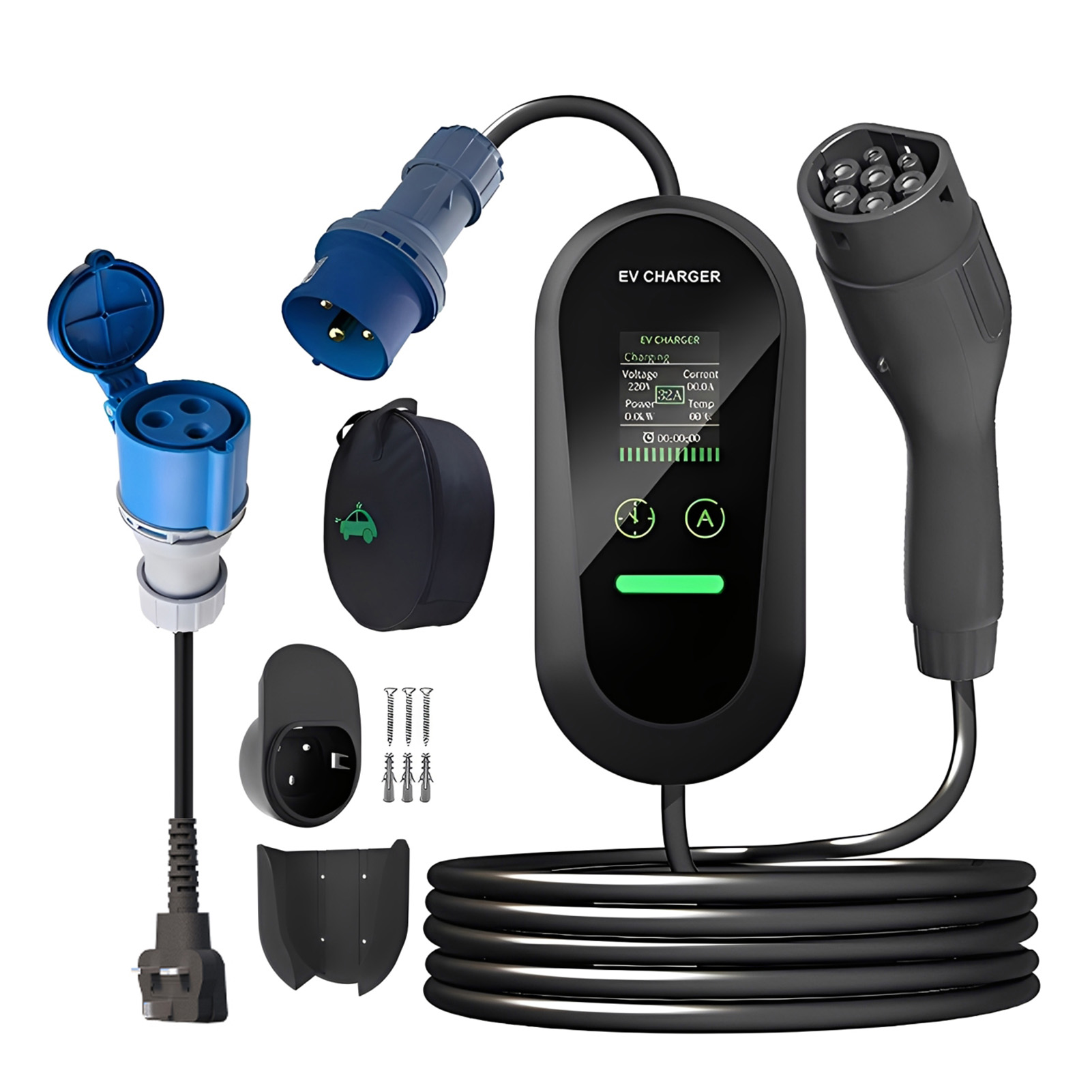 Portable Ev Charger 32A Type 2 Cee Plug - Przenośna ładowarka EV typu 2 7kW