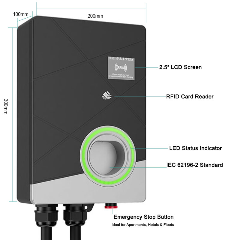 3-fazowa inteligentna ładowark – 22Kw Wallbox Type 2 Ocpp Rfid recenzja i cena