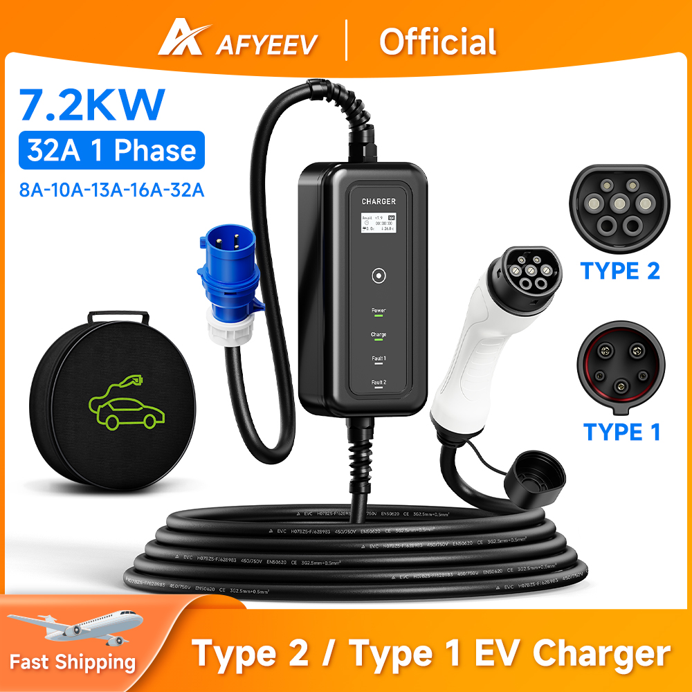 AFYEEV Przenośna ładowarka sam – Portable Ev Charger 32A Type 2 Cee Plug recenzja i cena